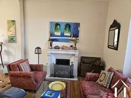 Living room with period fireplace